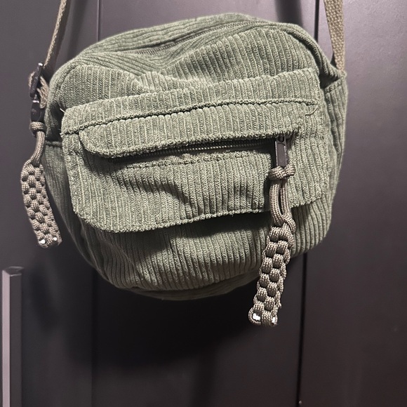 Handbags - Green Corduroy Crossbody Bag